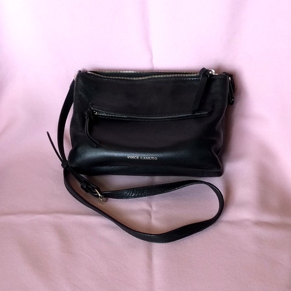 FINAL SALE PRICE Vince Camuto Buttery Black Leather Crossbody Bag - Picture 1 of 4